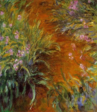  irises Oil Painting - The Path through the Irises Claude Monet